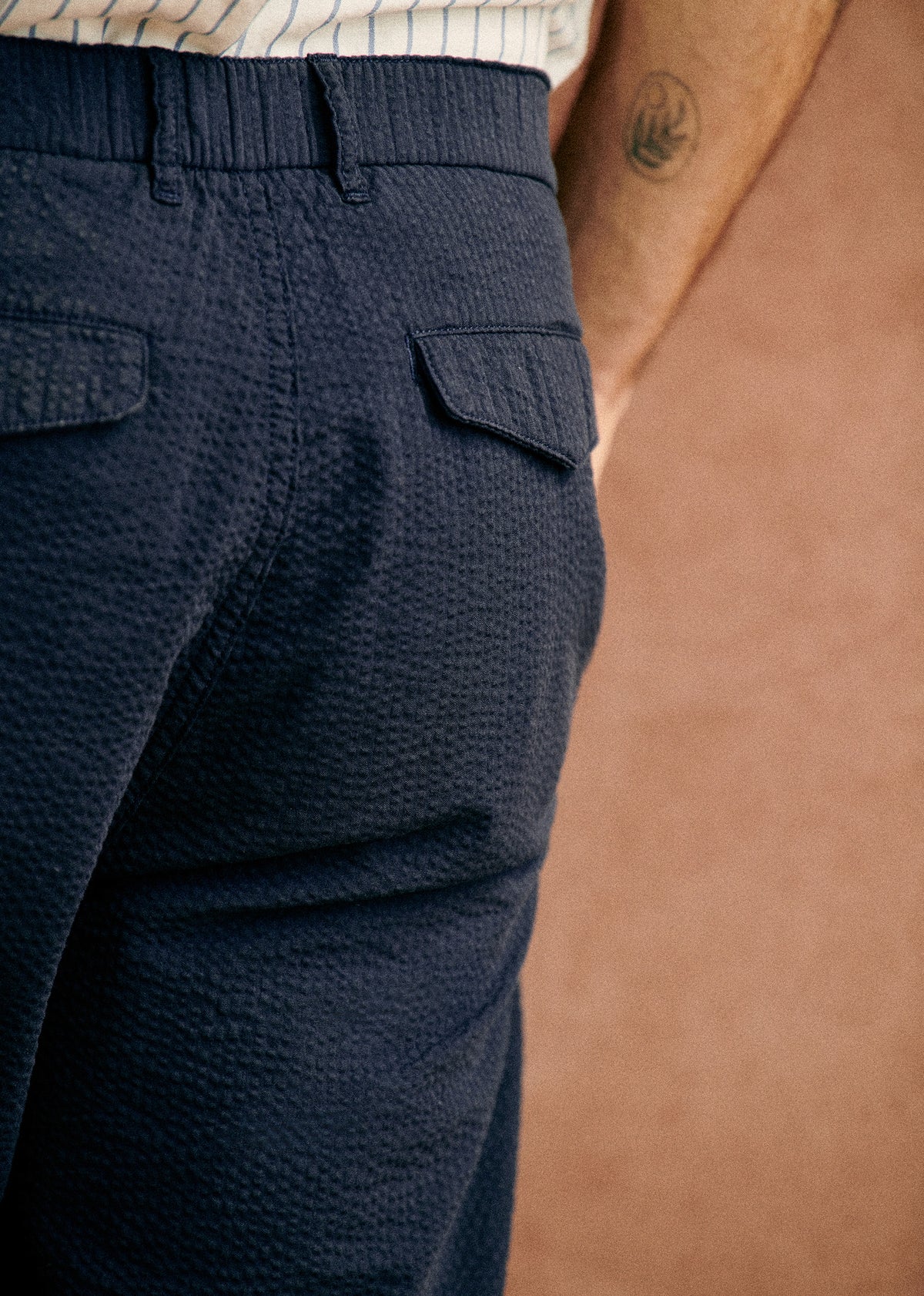 Pantalon Shane - Seersucker Marine