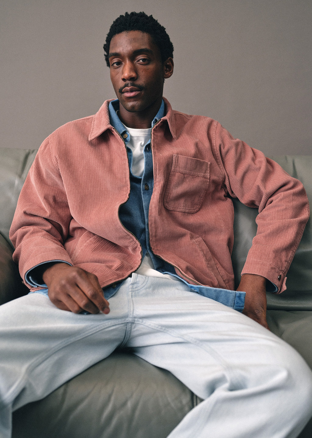 Veste Benson Velours Côtelé - Vieux Rose