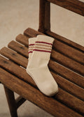 Chaussettes Zane - Écru Rayures Rouge / Beige