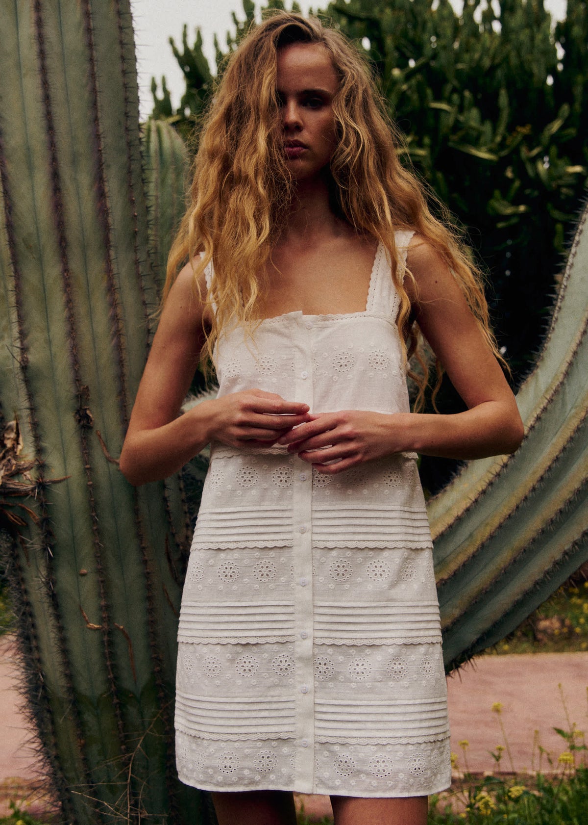 Robe Zelira - Broderie Unie Ecru