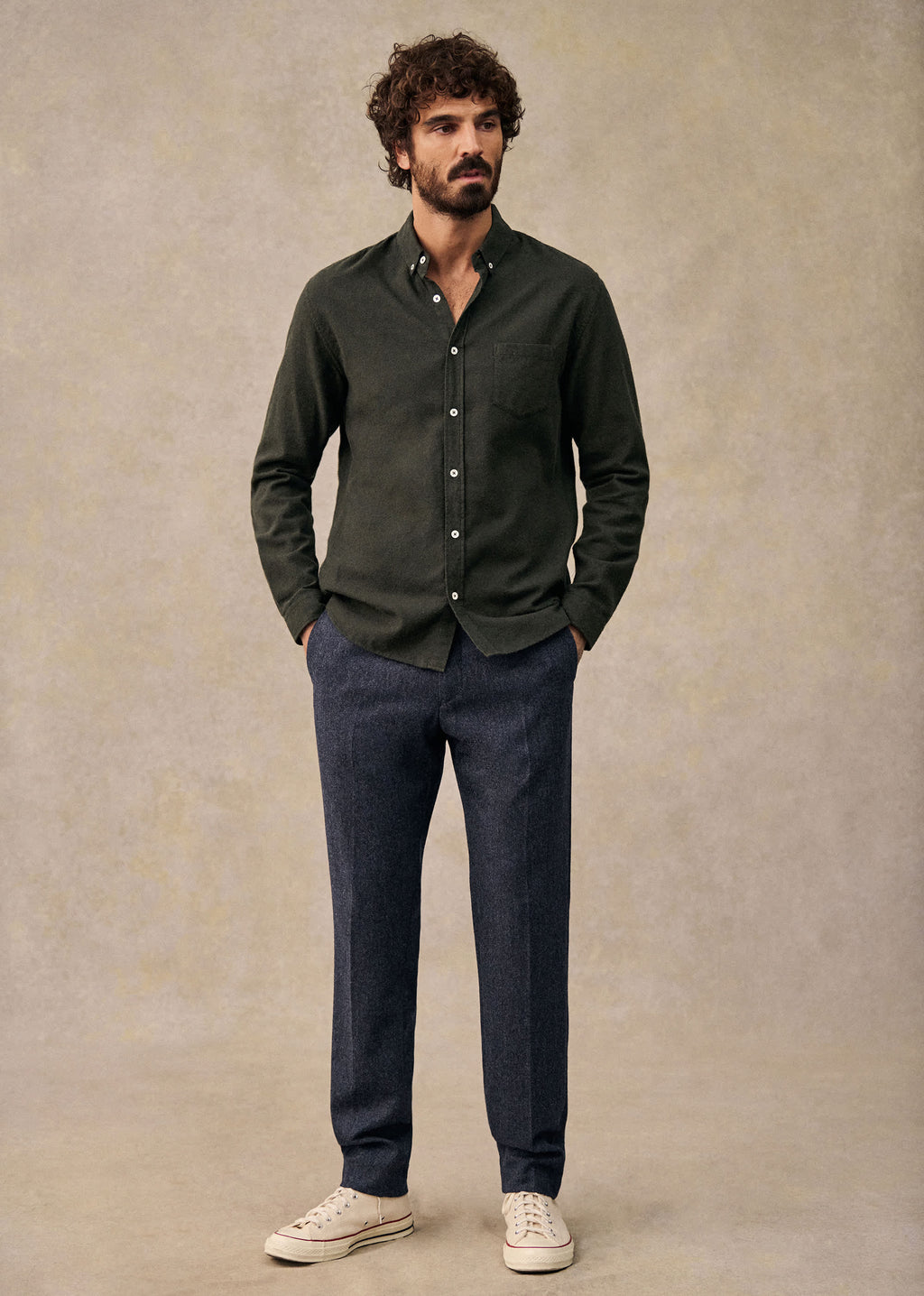 Pantalon Carl - Tweed Bleu Chiné