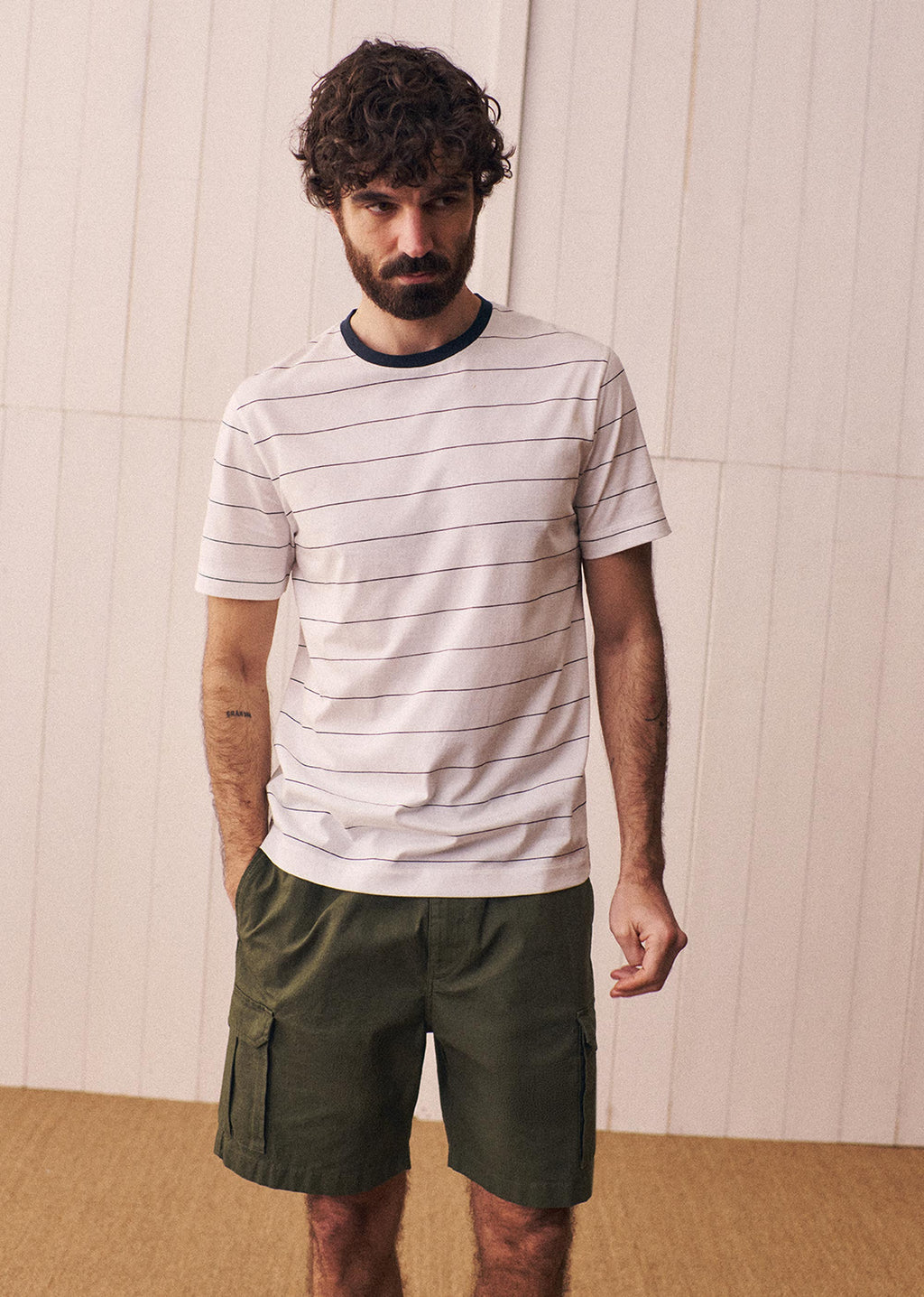 T-Shirt Samy - Blanc Rayures Fines Noires