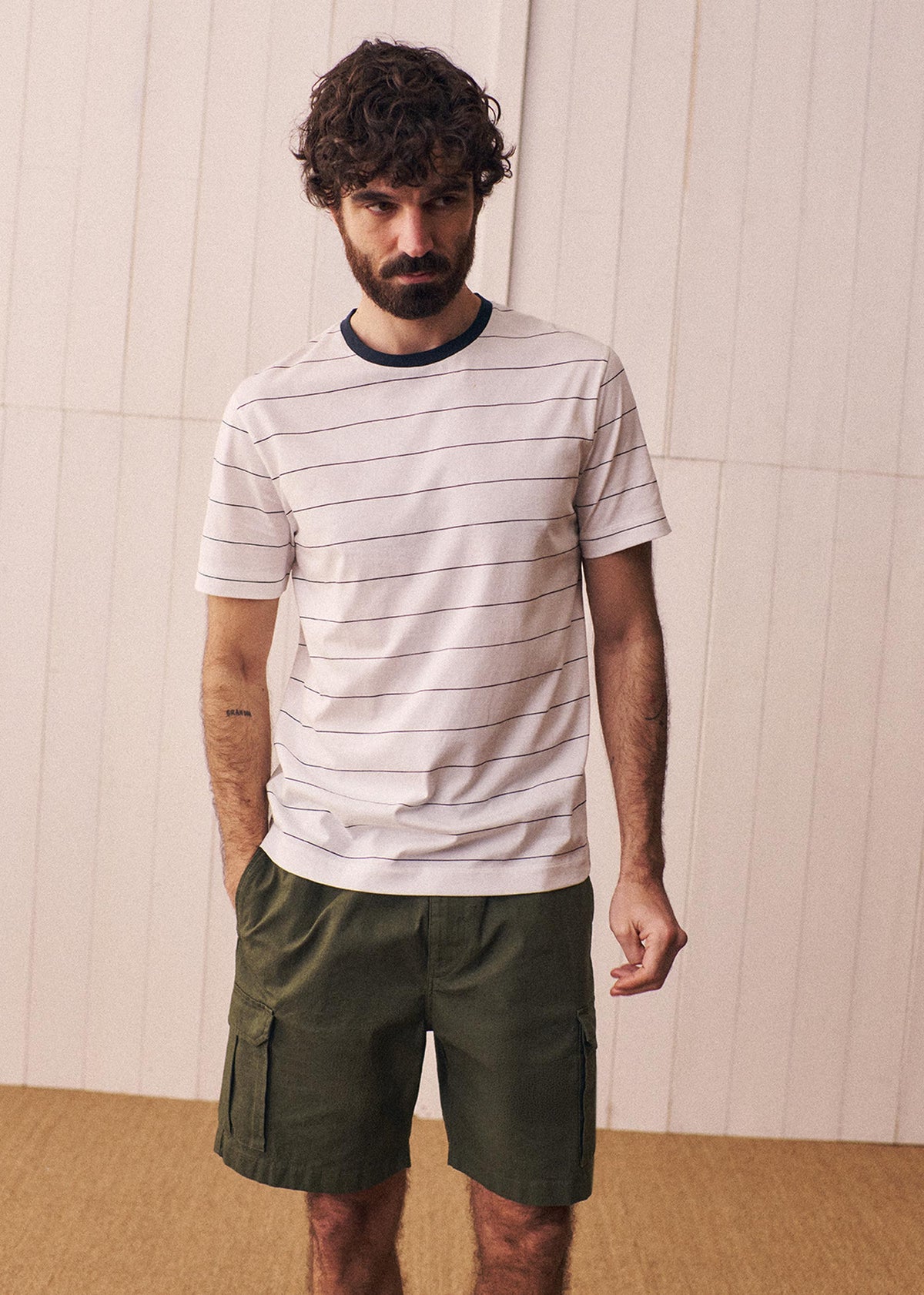 T-Shirt Samy - Blanc Rayures Fines Noires