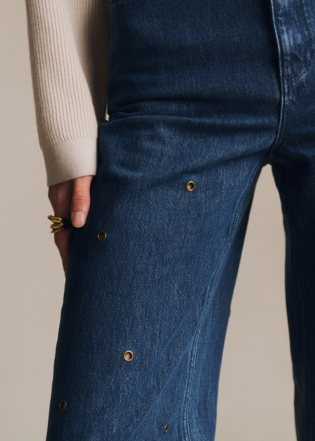 Pantalon Le Wide Leg - Bleu Foncé Oeillet