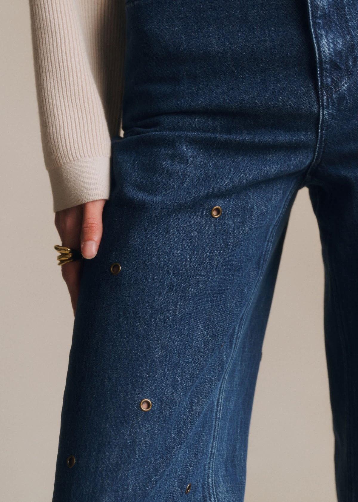 Pantalon Le Wide Leg - Bleu Foncé Oeillet