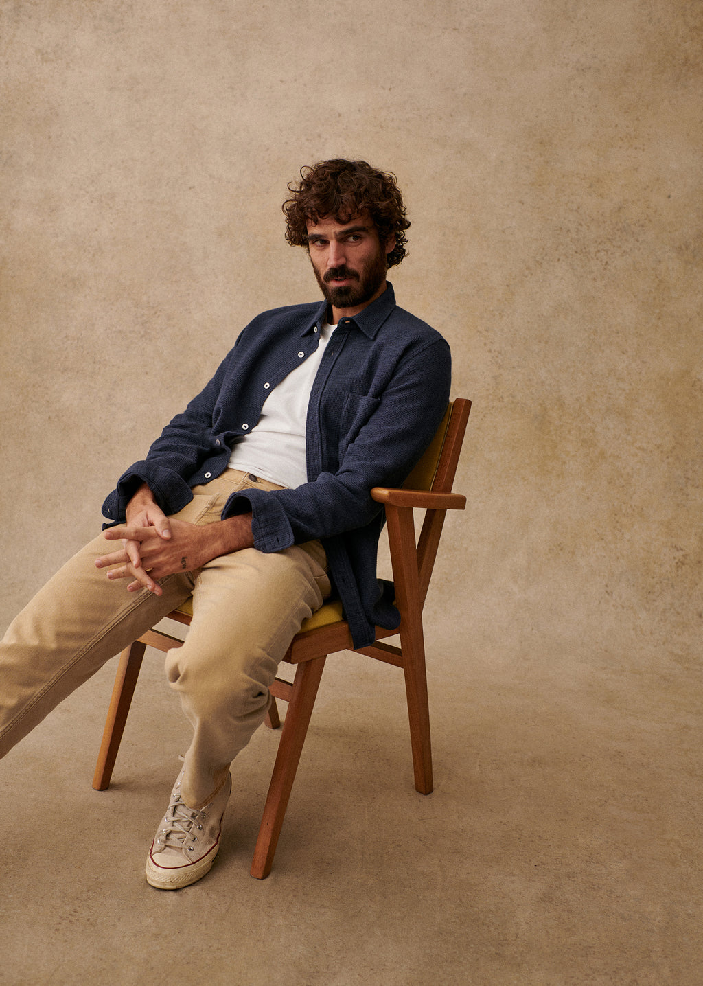 Chemise Lars Waffle - Bleu Chiné