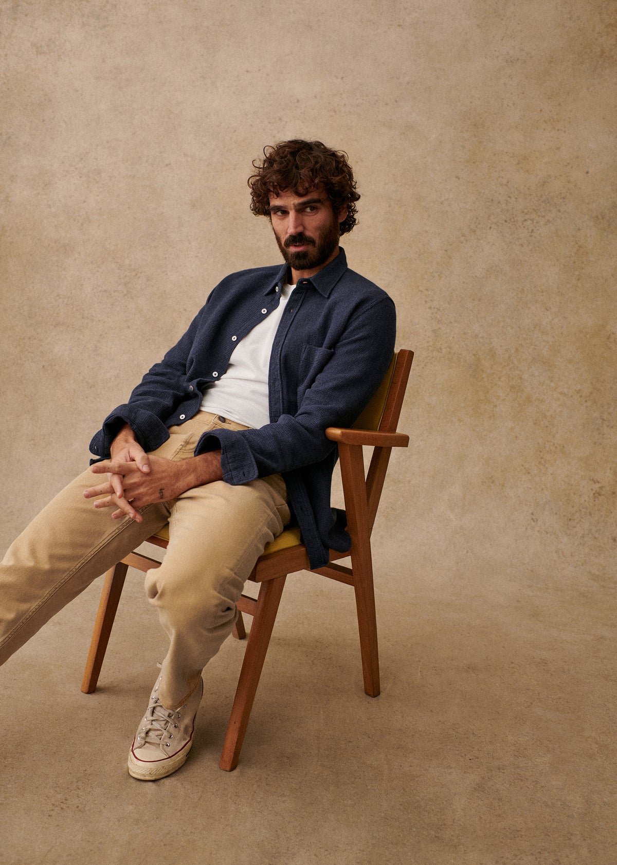 Chemise Lars Waffle - Bleu Chiné
