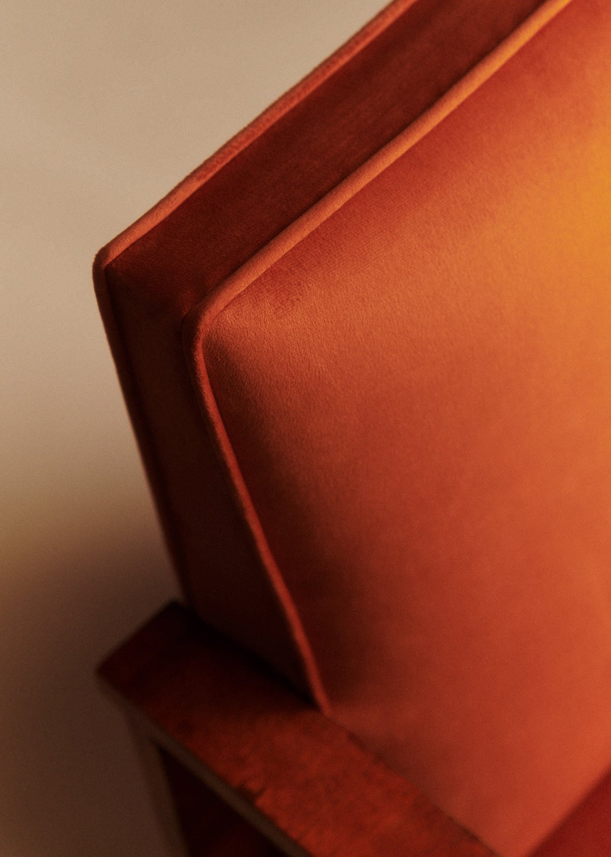 Fauteuil art déco vintage en alcanta - Orange