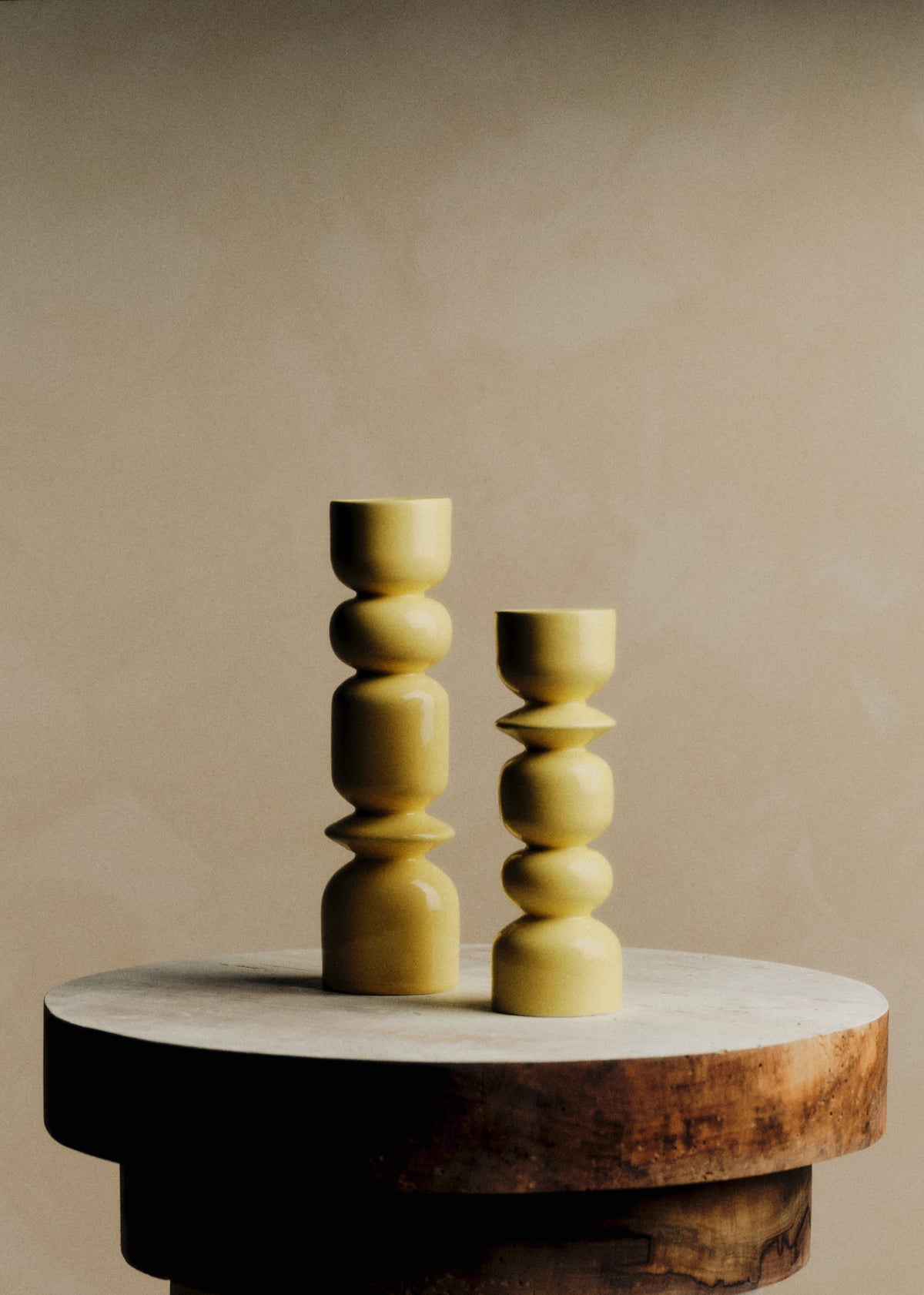 Coffret bougeoirs Romie Objetti - Jaune