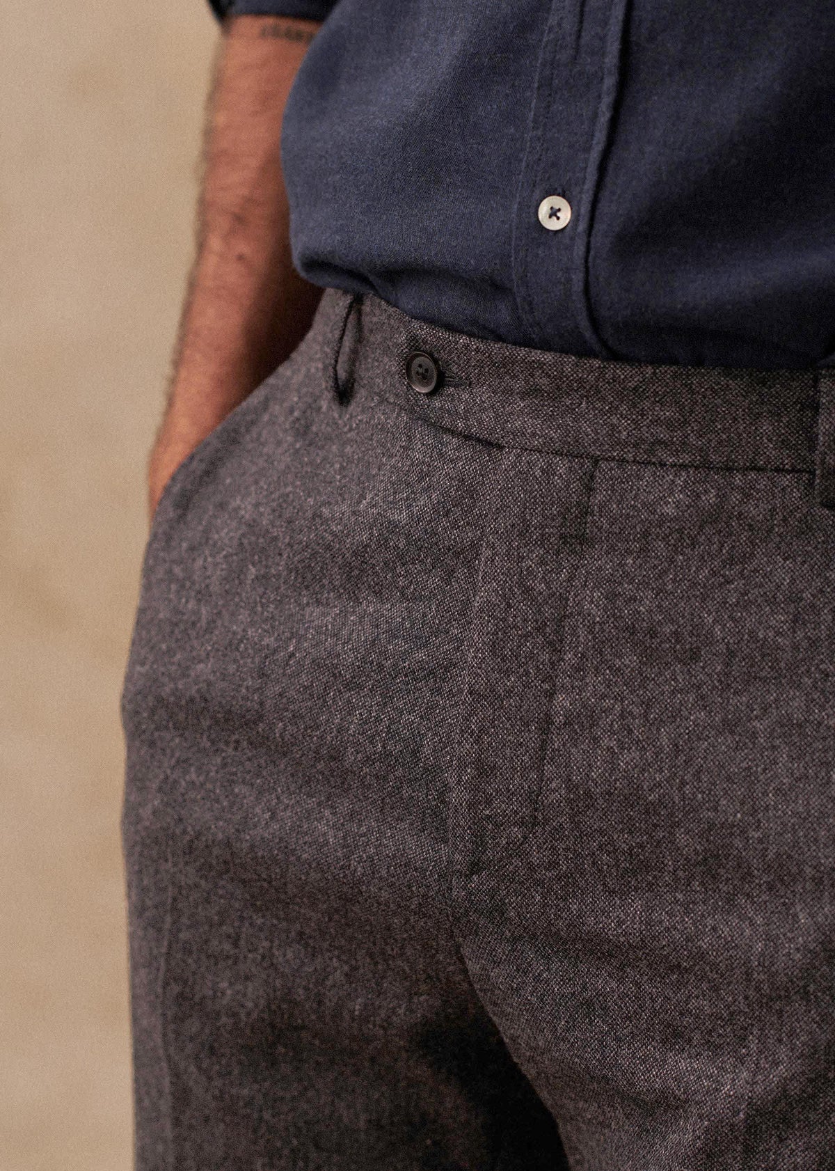 Pantalon Carl - Tweed Anthracite