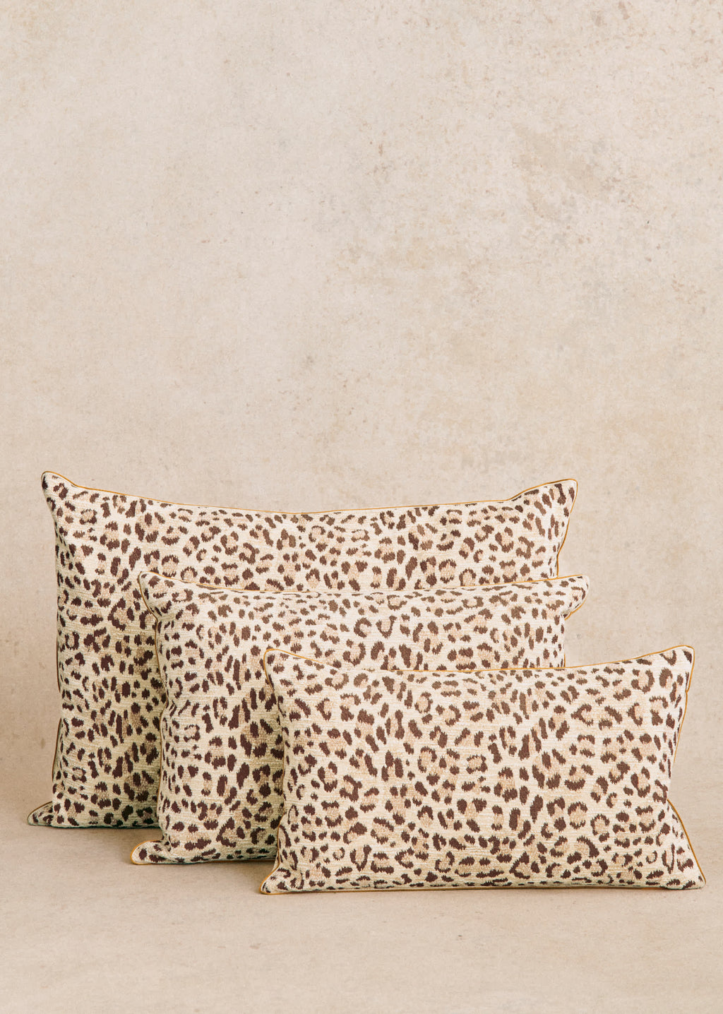 Coussin Jacquard - Très Grand modèle - Léopard Écru et Café