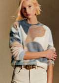 Pull Hollie - Imprimé Feuillage Bleu/ Camel