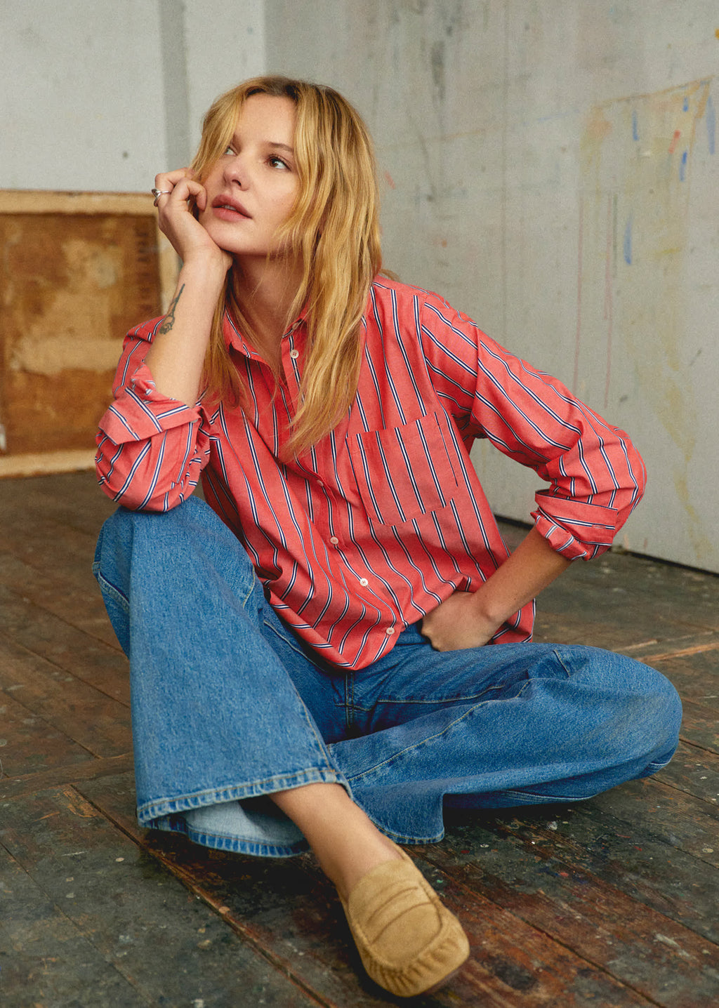 Chemise Max - Rayures Rouge et Ecru
