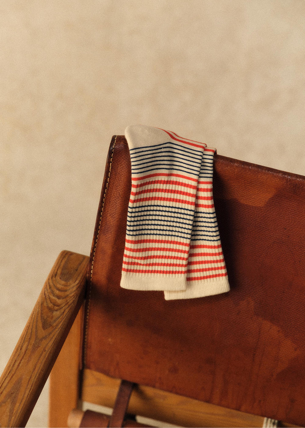 Chaussettes Mouss - Écru / Bleu / Rouille