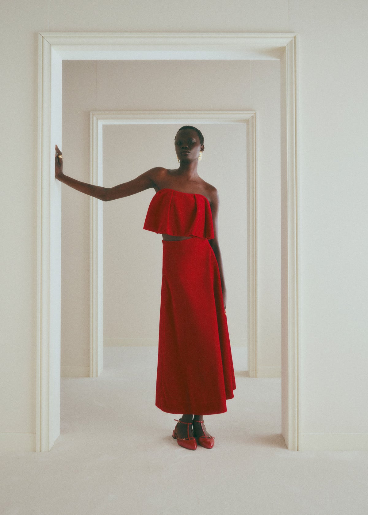 Top LISSI - Velours Rouge