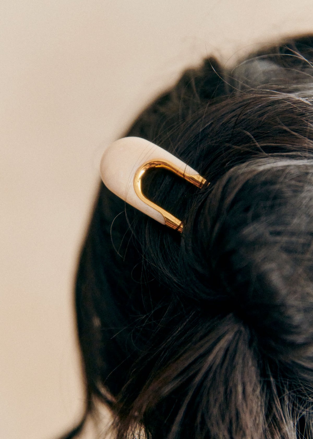 Épingle à cheveux Gladys - Ecru Doré