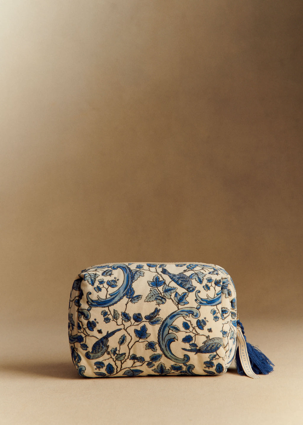 Trousse de toilette - Sézane x Antoinette Poisson - Imprimé Oiseaux Bleus