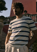 T-Shirt Maille Vardy - Écru / Bleu
