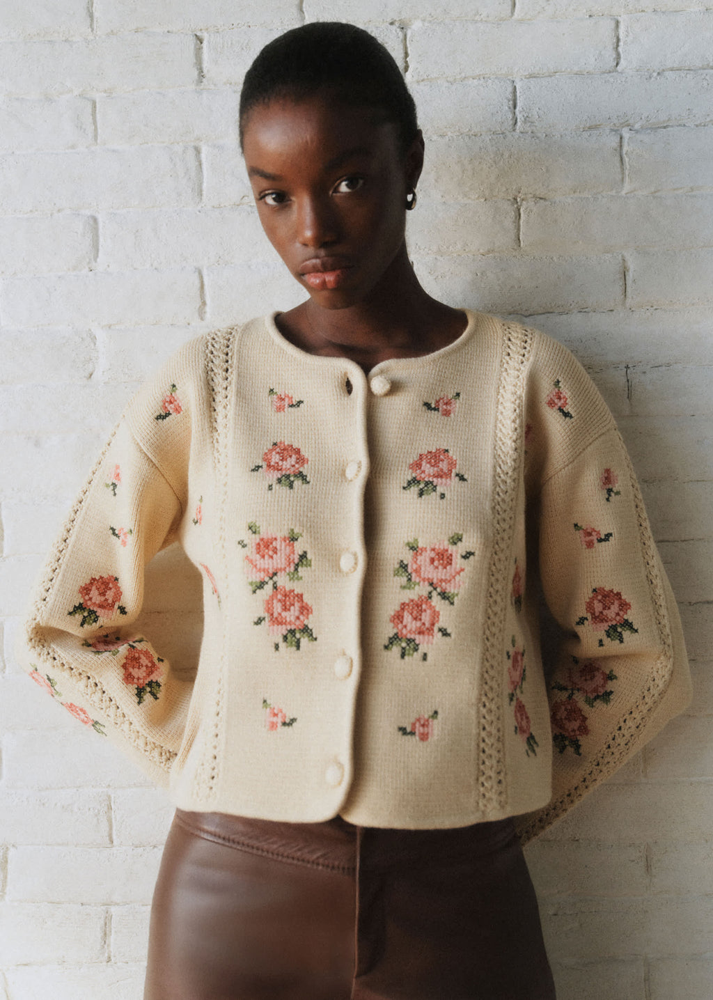 Gilet Caroline - Sézane x Sea NY - Crème Brodé