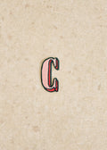 Ecusson Rose - Lettre C - Rose