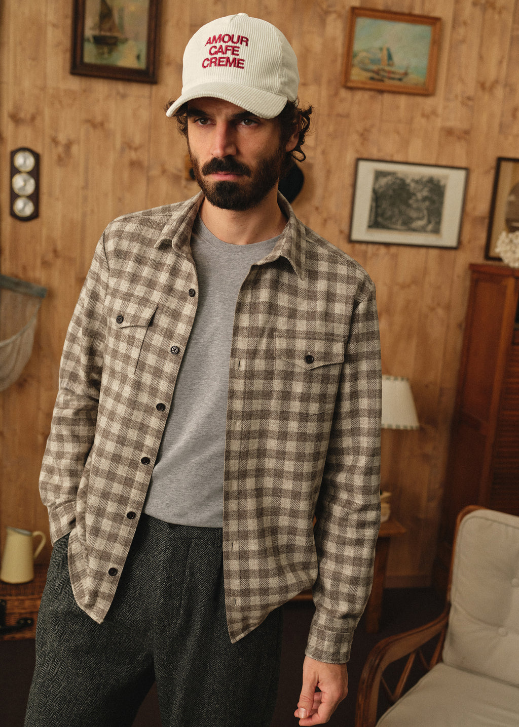 Surchemise Ethan Carreaux - Brun / Beige