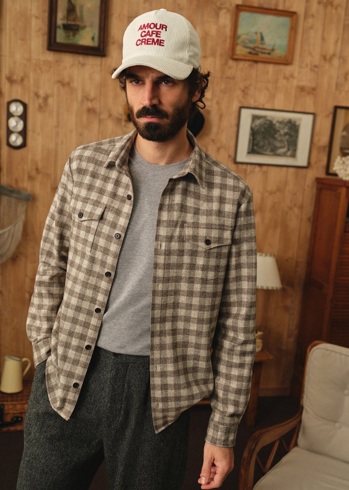 Surchemise Ethan Carreaux - Brun / Beige