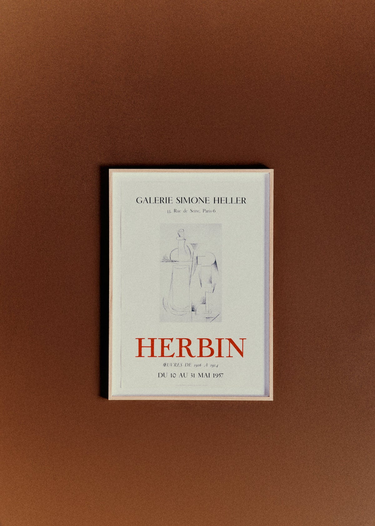 Affiche Galerie Simone Heller, Herbin, 1957 - 44,5 x 62,5 cm