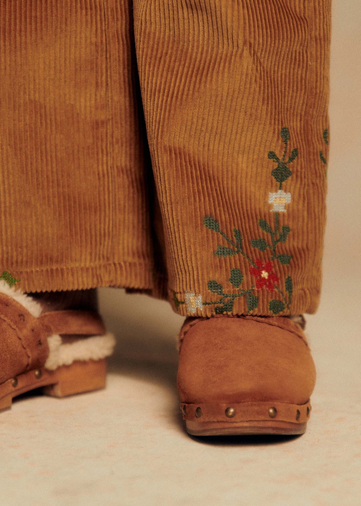 Pantalon Le Wide Leg - Petit Sézane x Baziszt - Jardin Fond Beige