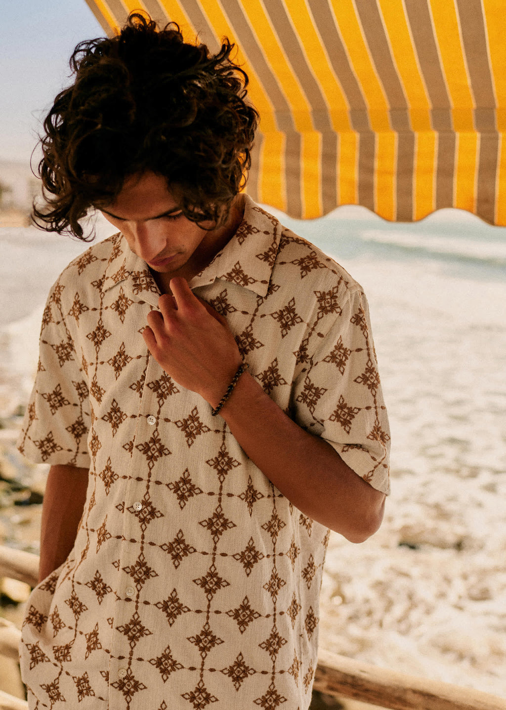 Chemise Holt - Naturel Broderie Camel