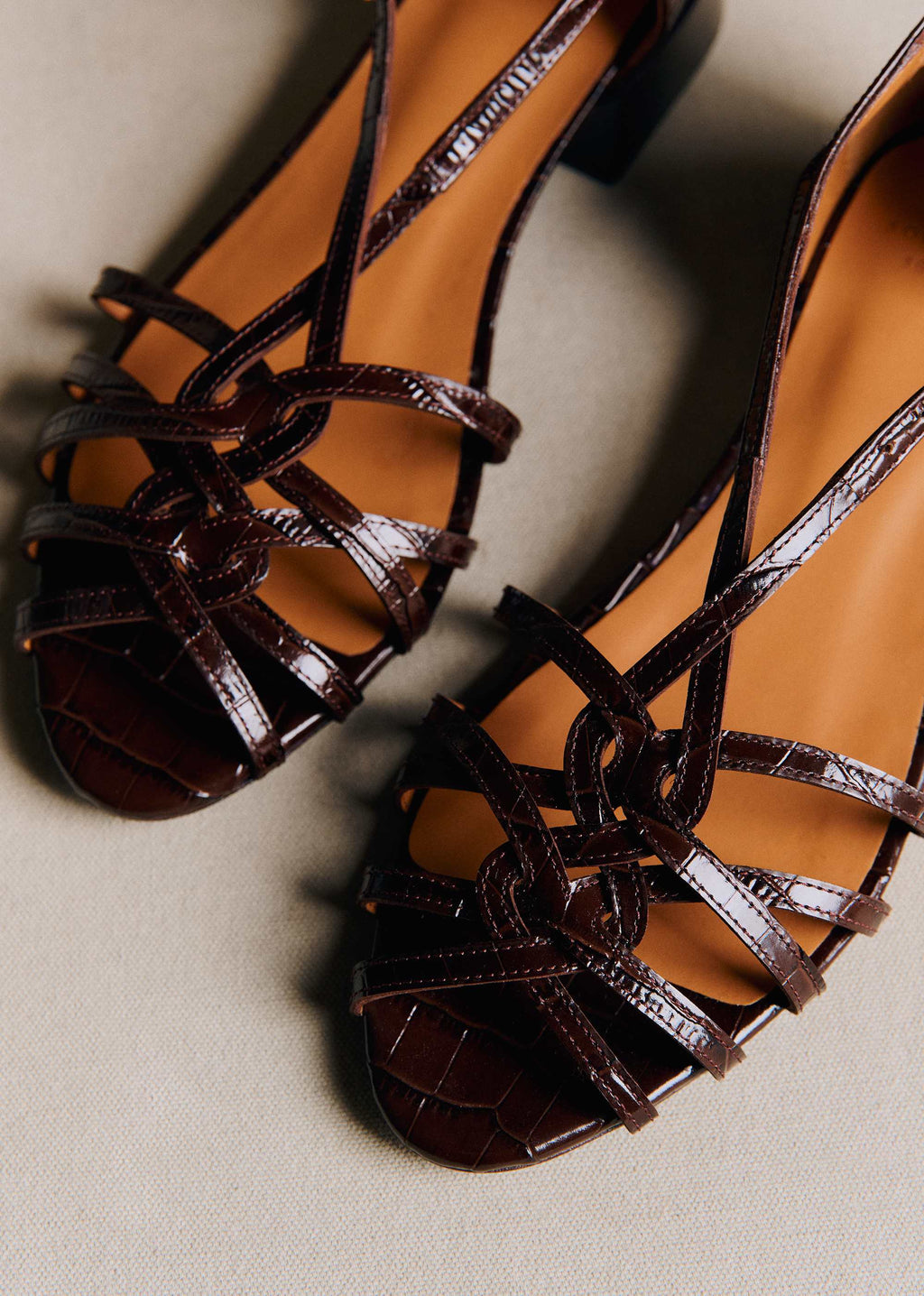 Sandales low Juliette - Brun Croco