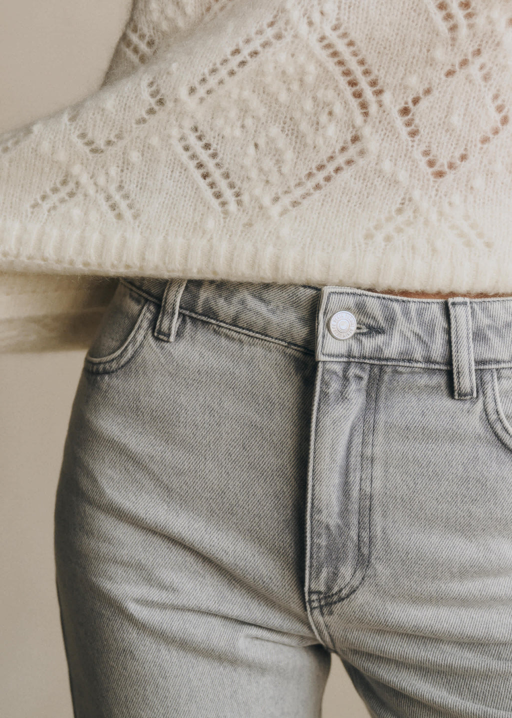 Pantalon Le Wide Leg - Gris Clair