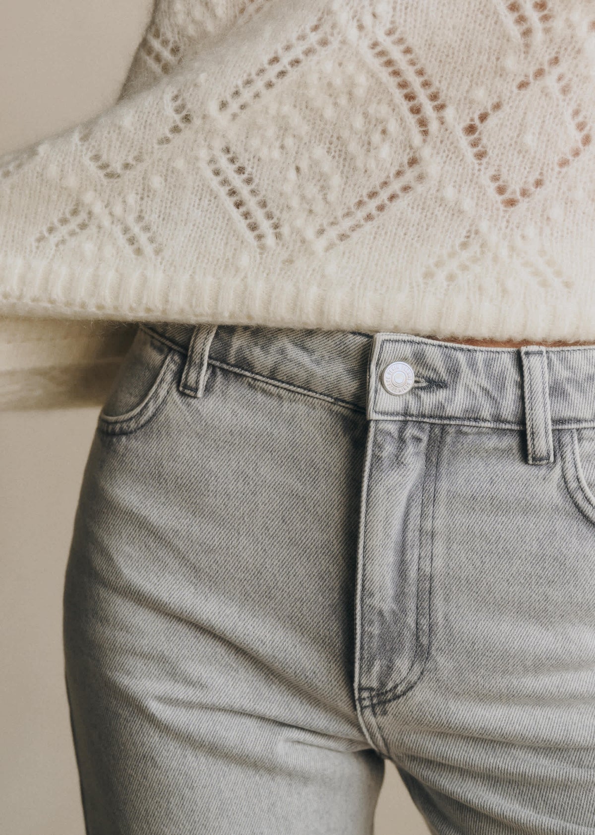Pantalon Le Wide Leg - Gris Clair
