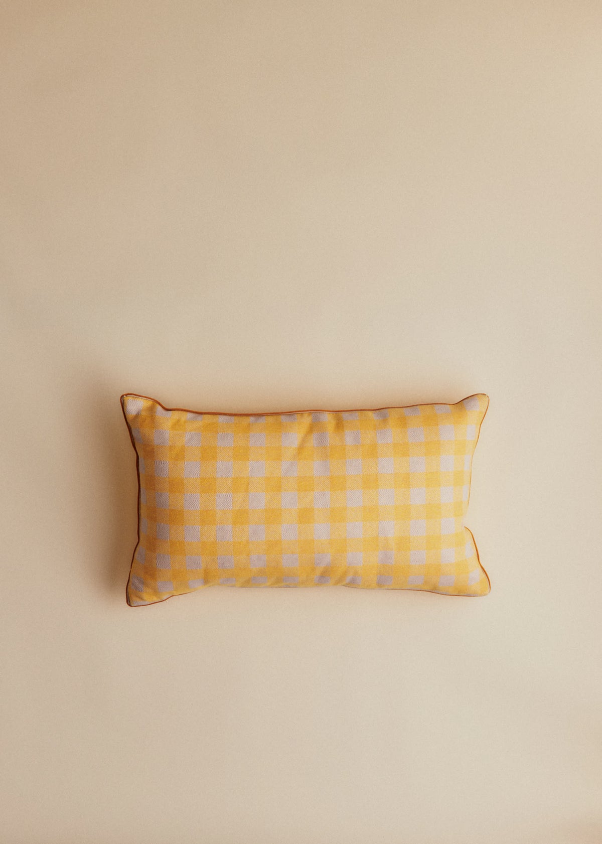 Coussin Tissé Vichy - Petit modèle - Jaune