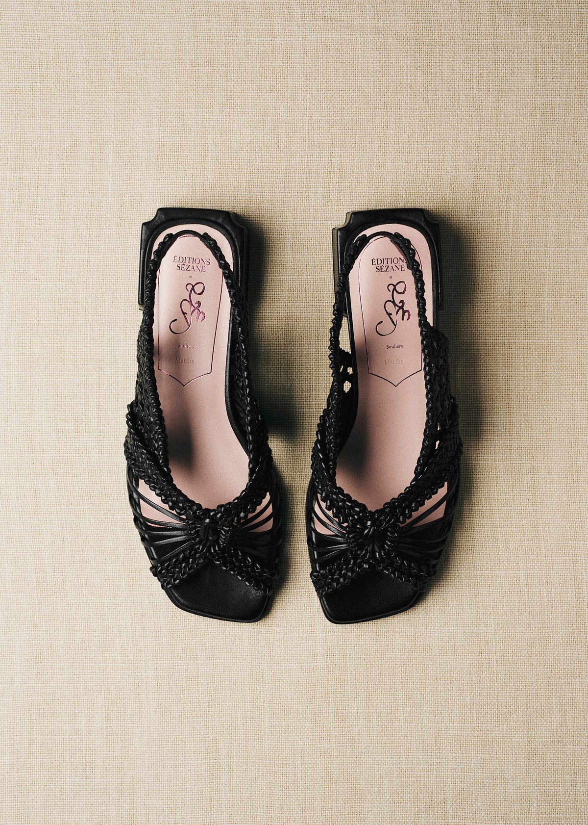 Sandales Martha - CFM Souliers x Éditions Sézane - Lisse Noir