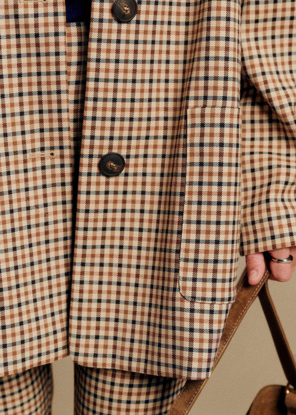 Manteau Gabriel - Carreaux Camel Beige et Noir