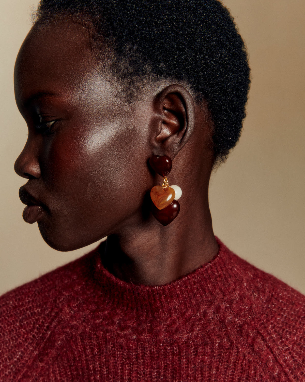 Boucles d'oreilles Freya - Brun Multi
