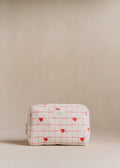 Trousse De Toilette - Broderie Coeurs Rouges