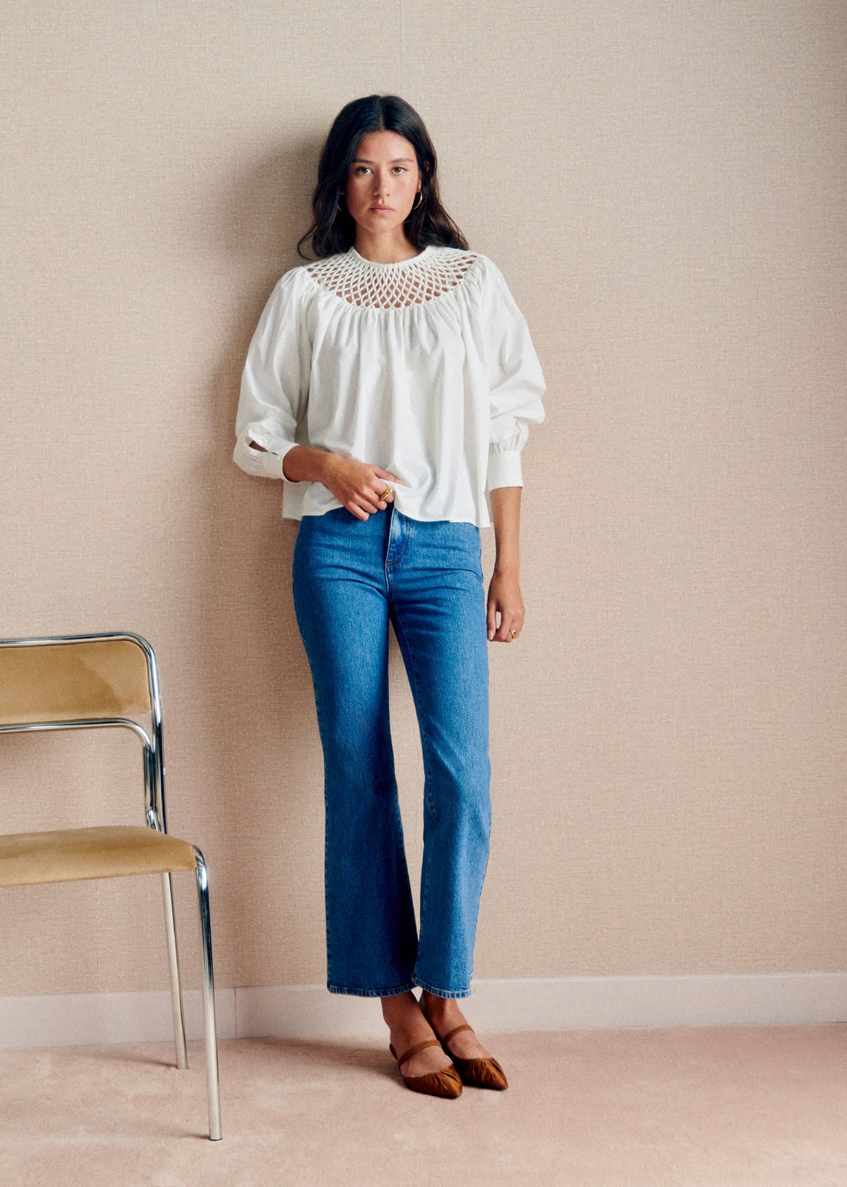 Blouse Sunday - Broderie Placée Fond Ecru
