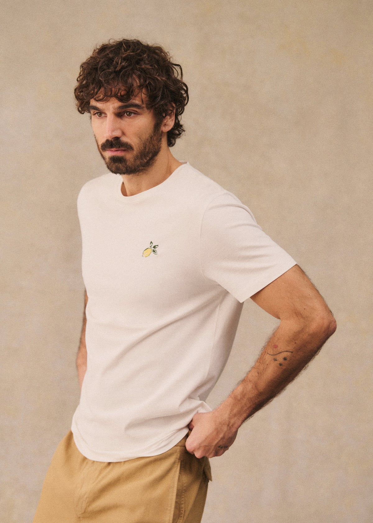 T-Shirt Citron - Blanc/Jaune