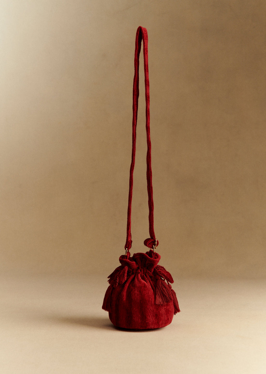 Sac boule velours milleraie - Rouge