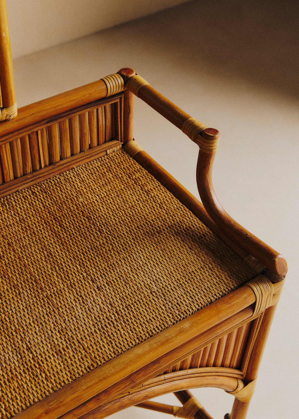 Coiffeuse vintage en bambou - Bambou et Rotin Foncé