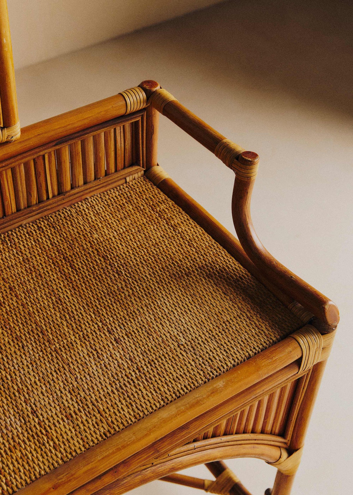 Coiffeuse vintage en bambou - Bambou et Rotin Foncé