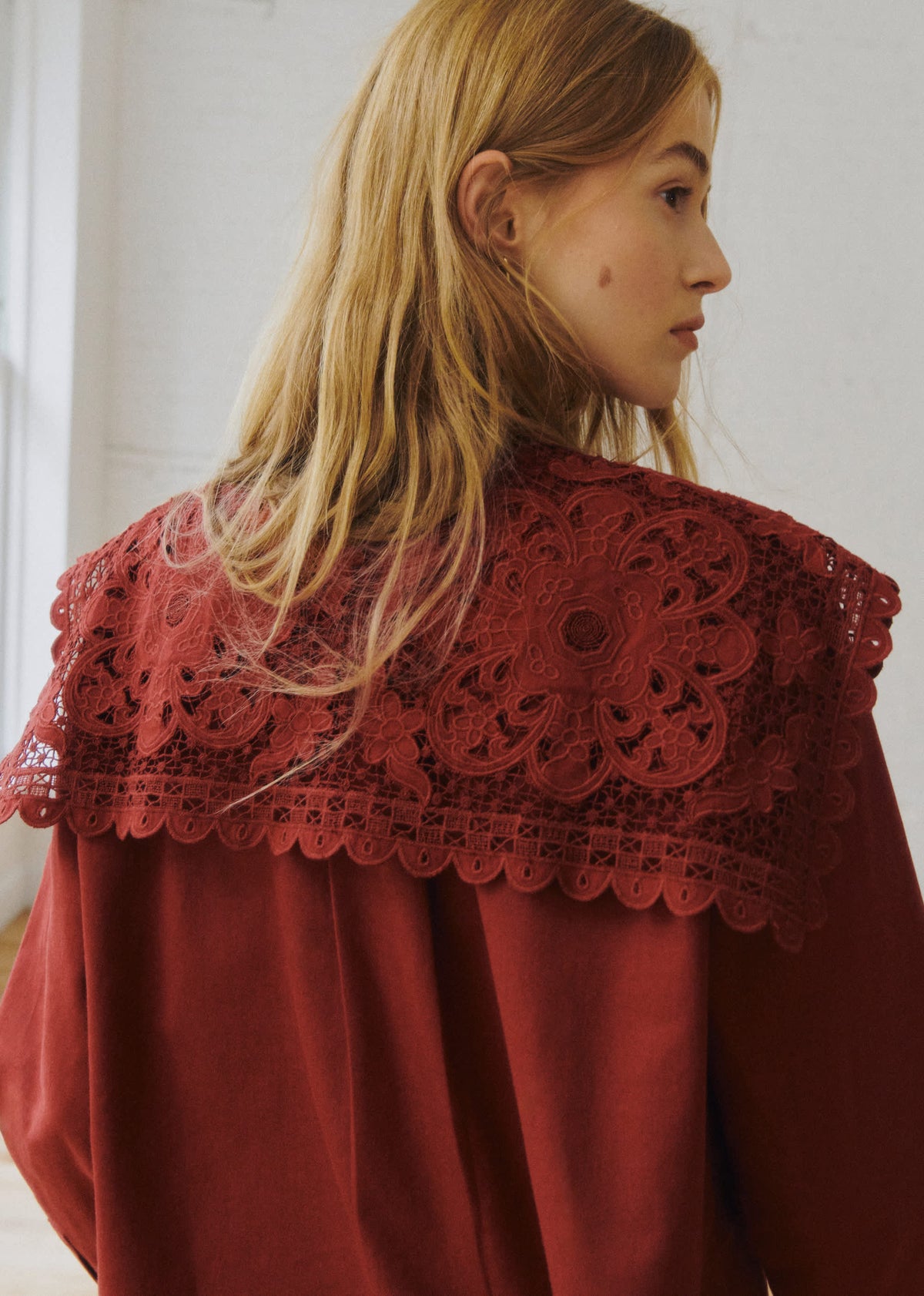 Chemise Astrid - Sézane x SEA NY - Broderie Unie Bordeaux
