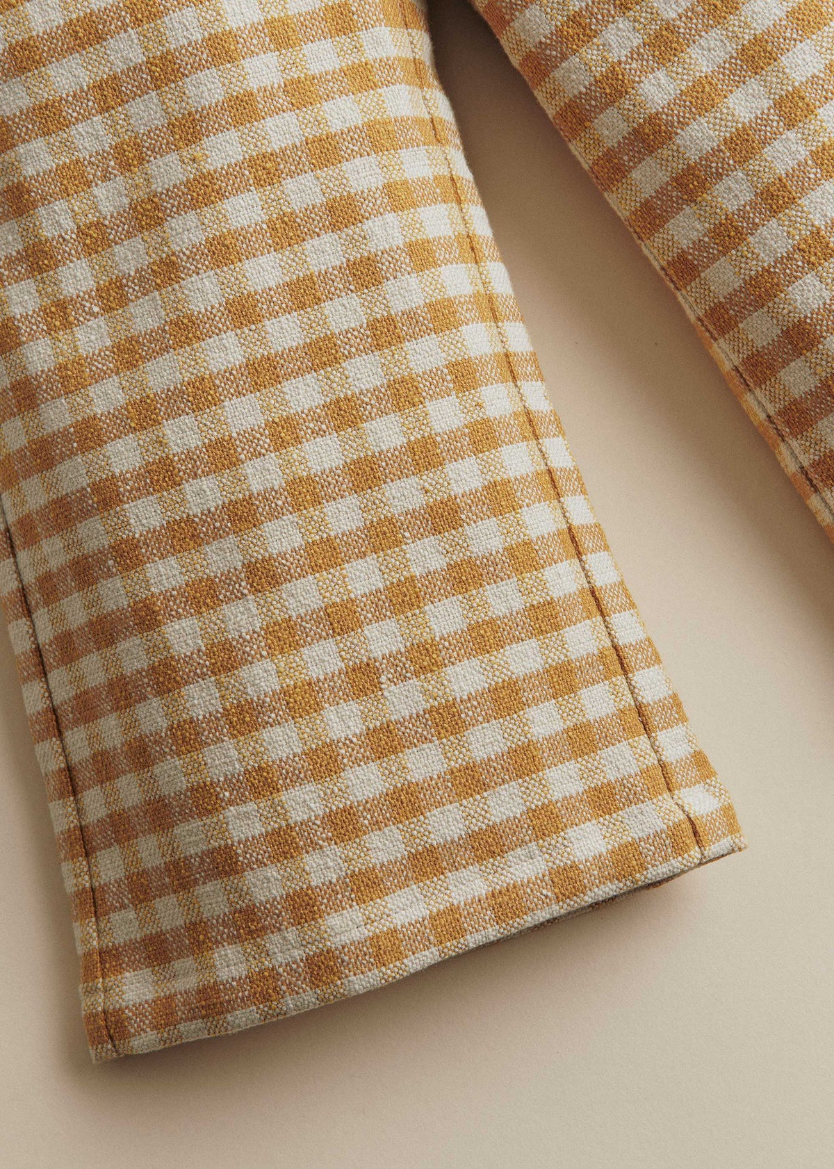 Pantalon Mao - Carreaux Vichy Ocre Ecru