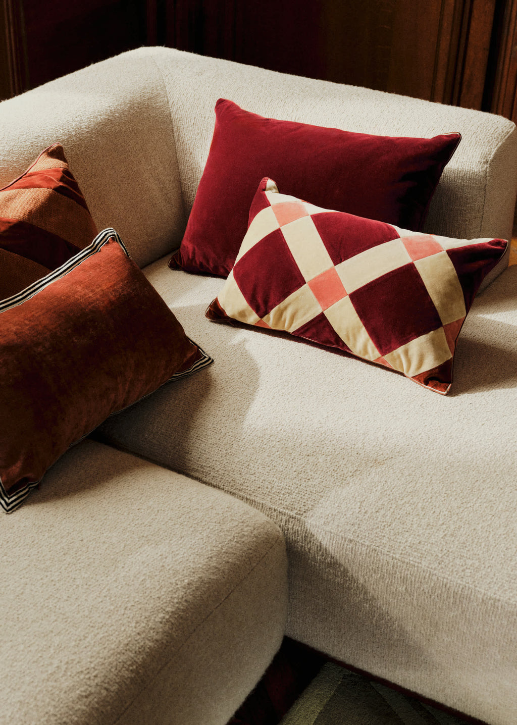 Coussin Velours Édition - Grand modèle - Terre de sienne