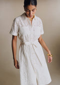 Robe Adèle - Broderie Unie Volute Écru