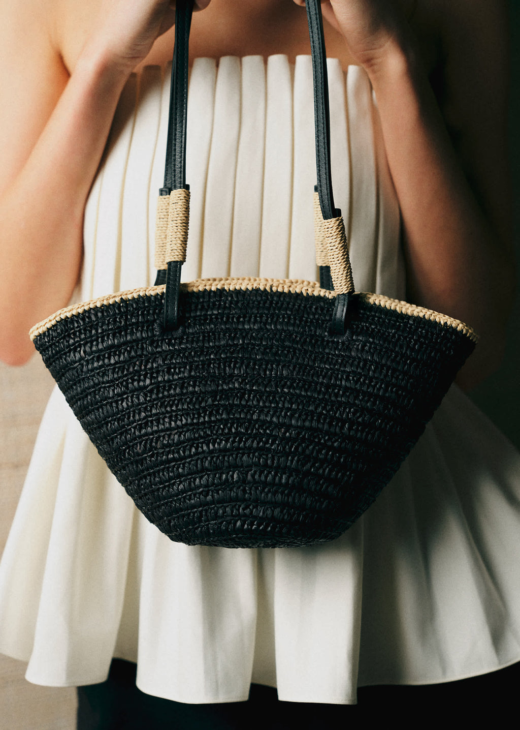 Panier Mini Maia - Raphia Noir