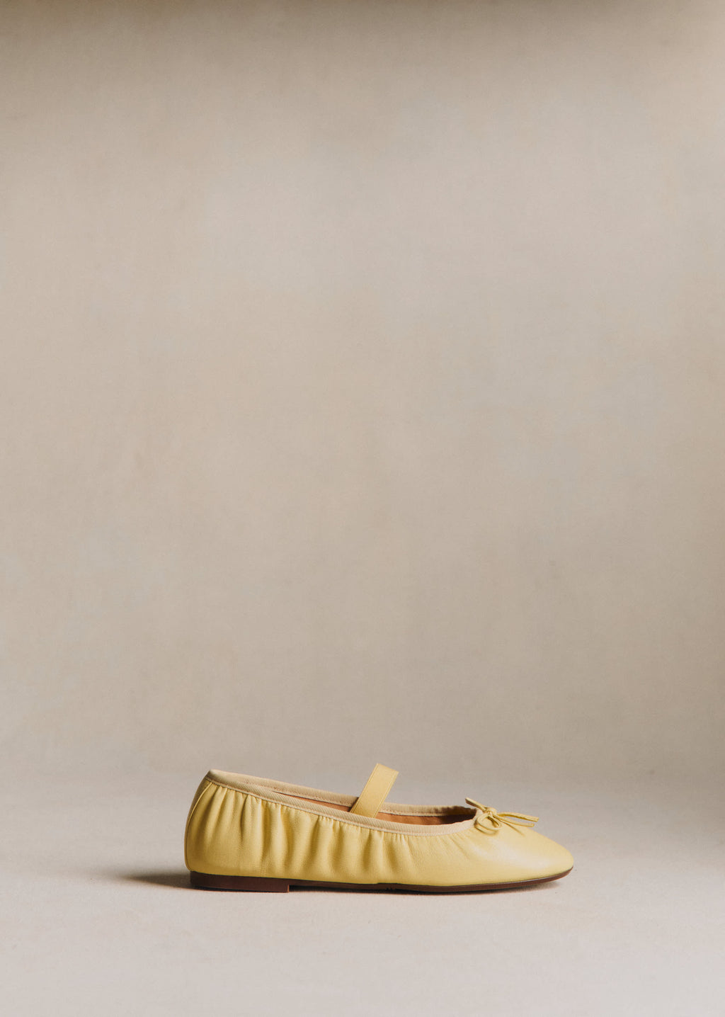 Ballerines Low Amélie - Jaune Lisse Plissé Élastique
