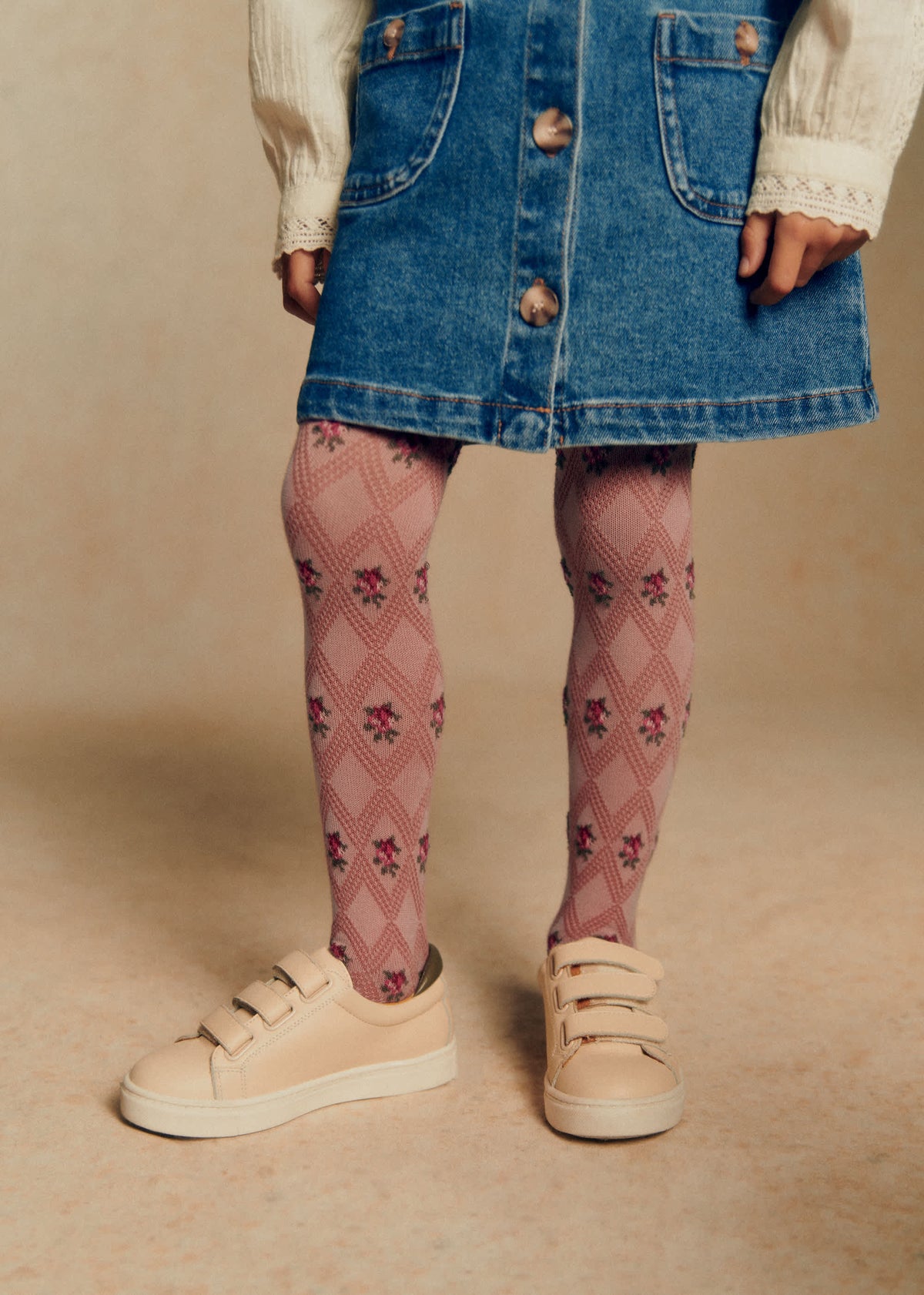 Collant Julia - Fleurs Roses