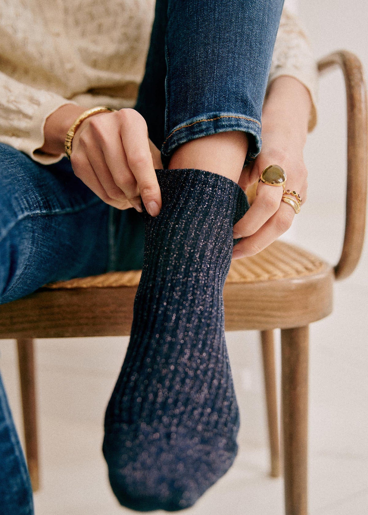 Chaussettes Lurex - Marine
